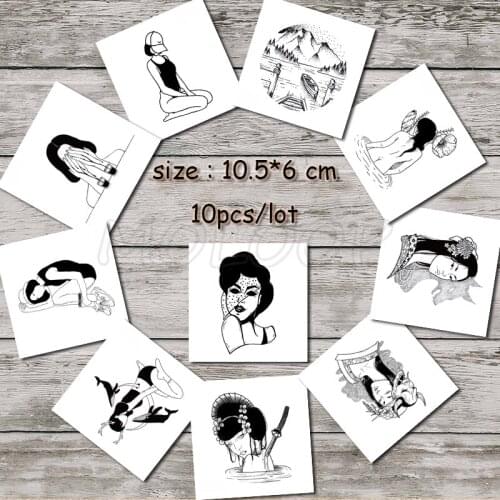 Tattoo sticker fake tatoo mountain whale flower sexy girl tatto temporary water transfer stickers for man woman sell in lot