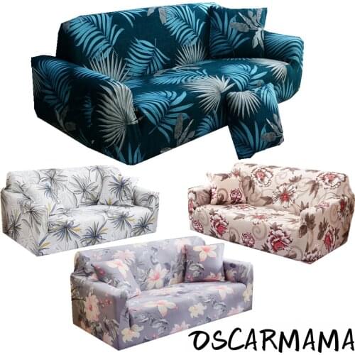 Tropical Adjustable Stretch Single Seat L Shape Sectional Couch Cover Sofa Slipcover Case Lining Chaise Lounge Home Essential