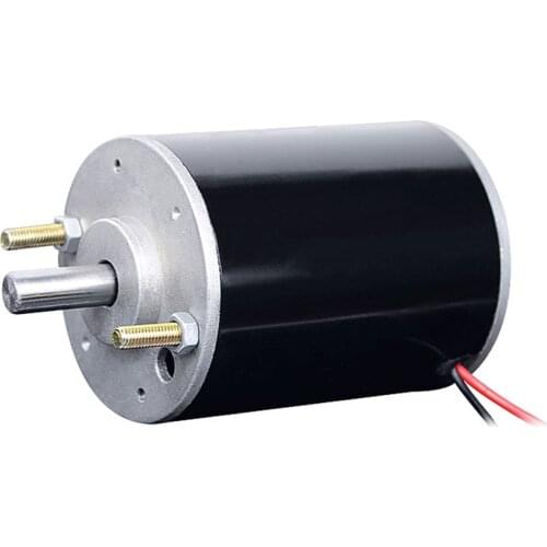 DC 220V 120W Carbon Brush DC Motor Positive and Negative Double Ball Bearing Motor Spindle for Small Bead Machine Shaft Dia 10mm
