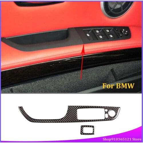 Car Decoration for BMW3 Series E90 E93 Accessories LHD Car Interior Carbon Fiber Door Window Switch Panel Cover Trim Car Styling