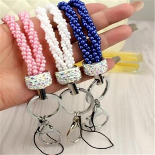 1 Pcs Pearl Neck Mobile Phone Straps Strap Lanyards for Keys ID Card Gym Hang Rope Lanyard Phone Decoration