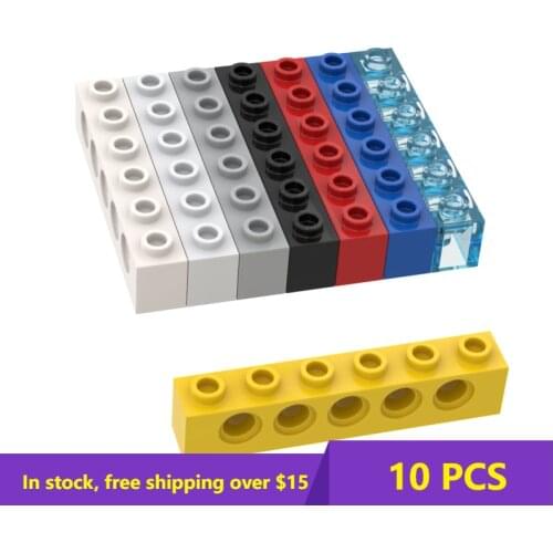 10PCS MOC Bricks Assembles Particles Brick 1 x 6 For Building Blocks Parts Classic Brand Kids DIY Educational Parts Toys