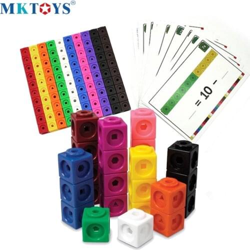 Mathlink Counting Cubes 100pcs Building Block Cube Stacking Toy Safe Material Early Educational Toys for Kids