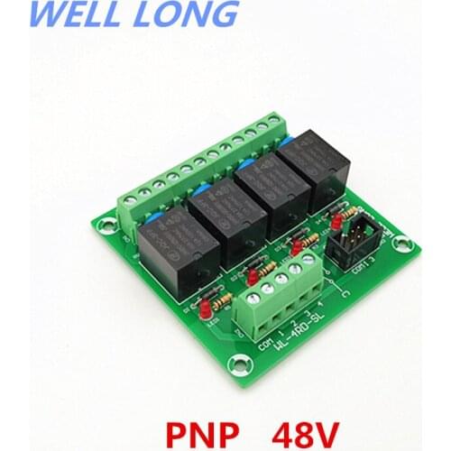 4 Channel PNP Type 48V 15A Power Relay Interface Module,HF JQC-3FF-48V-1ZS Relay