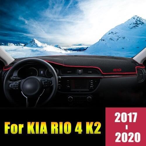 For KIA RIO 4 K2 2017 2018 LHD Car Dashboard Cover Mat Avoid Light Pads Sun Shade Carpets Anti-UV Interior Protector Accessories