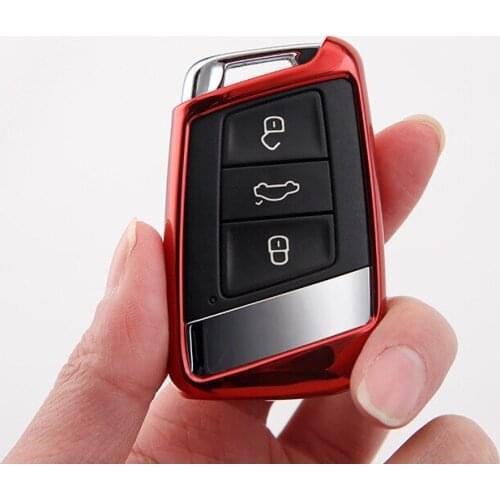 TPU Car Key Case Auto Remote Key Cover Shell For Volkswagen VW 2016 2017 Passat B8 Skoda Superb A7 Car Accessories