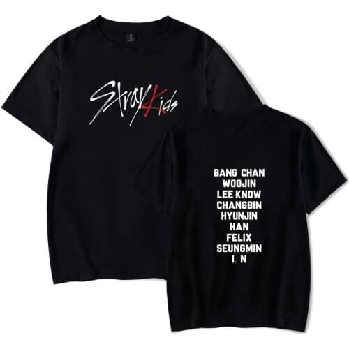 KPOP Stray Kids T Shirt Women Men K-POP Straykids Album FELIX CHANGBIN WOOJIN Short Sleeve T-shirt Hip Hop Y2K Clothes Kids Tops