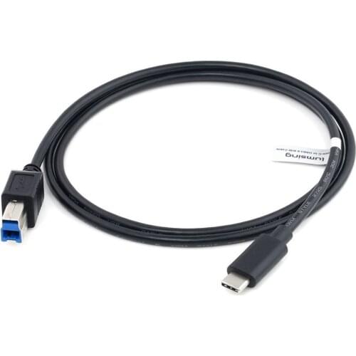 USB 3.1 Type C Male to Standard Type B USB 3.0 Male Data Cable for New Macbook 12 Inch, Tablet, and Other Type-C Devices