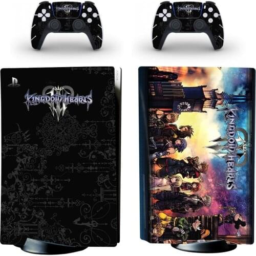 Kingdom Hearts PS5 Standard Disc Edition Skin Sticker Decal Cover for PlayStation 5 Console and 2 Controllers PS5 Skin Sticker