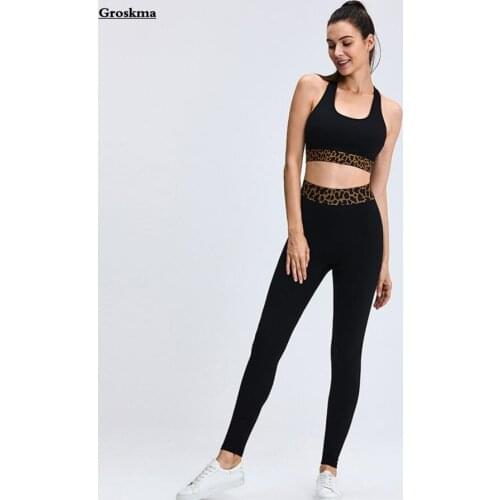 Leopard Patchwork Pants Women Yoga 2 Piece Set Fitness Gym Bra Sports Running Leggings Suits Ropa Deportiva Mujer