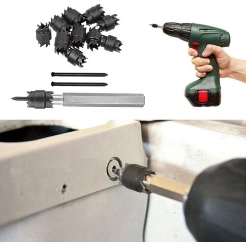 1/13Pcs Sided Rotary Spot Weld Cutter Kit Spot Weld Cutter Remover Drill Bits Sheet Metal Hole Cutter Remover TB Sale