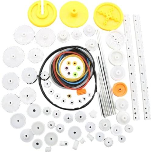 82PCS/Set Plastic Gear Package Kit DIY Gear Assortment Accessories Set for Toy Motor Car Robot Various Gear Axle Belt Bushings