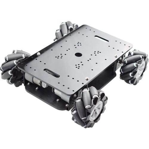 New 5KG Load Double Chassis Mecanum Wheel Robot Car Chassis Kit with 4pcs 12V Encoder Motor for Arduino Raspberry Pi DIY STEM