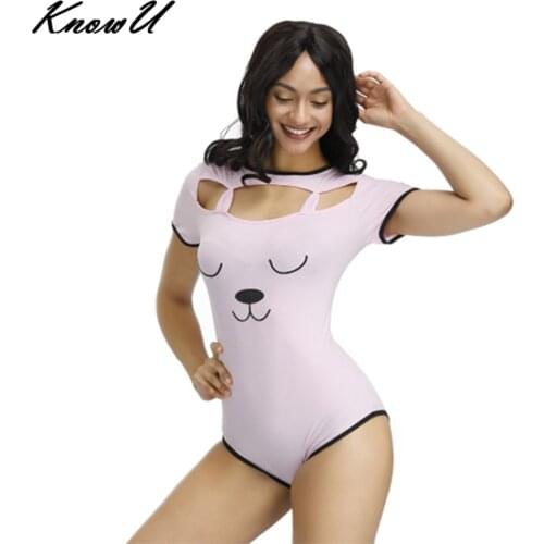KnowU ABDL Onesie Adult Baby Snap Crotch Romper Littlespace Bodysuit