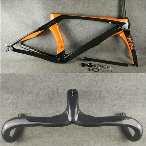 Orange Color RB1K THE ONE Road Carbon Bike Frame and RB1K Carbon Handlebar Glossy