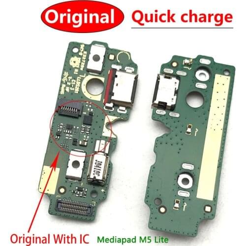 USB Charging Dock Plug Connector Board Flex Cable Mic Microphone For Huawei Mediapad M5 lite BAH2-W09/AL10 M5 8.4 & 10.8 inch