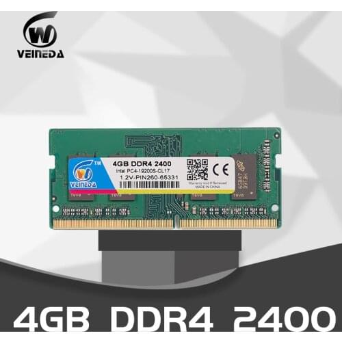 VEINEDA laptop ram ddr4 4GB 8GB 2133 2400 2666 MHz ram sodimm laptop memory support memoria ddr4 notebook