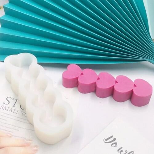 P15D 3D Heart Shape Silicone Mold for Plaster Candle Making Baking Chocolate Cake Dessert Pastry Mousse Mould