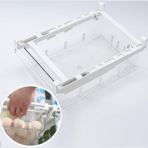 Transparent Refrigerator Organizer Bin Storage Box Compartment Refrigerator Drawer Fridge Storage Bin Containers Pantry Freezer