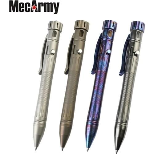 MecArmy TPX12 Titanium Ti Vintage Zir+DS Geek-Ti Bolt Action Tactical Pen Daily Writing Pen EDC Self defense Tool outdoor tool