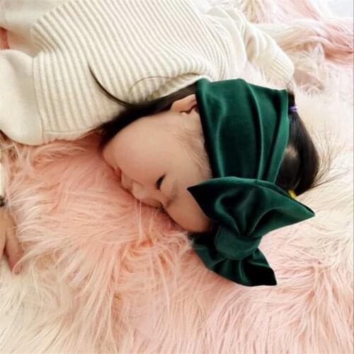 Funky 2020 New 5" Velvet Hair Bow Winter Wide Kids Girl Outdoor Headband DIY Hair Accessories For Women Headwrap Bow Headwear