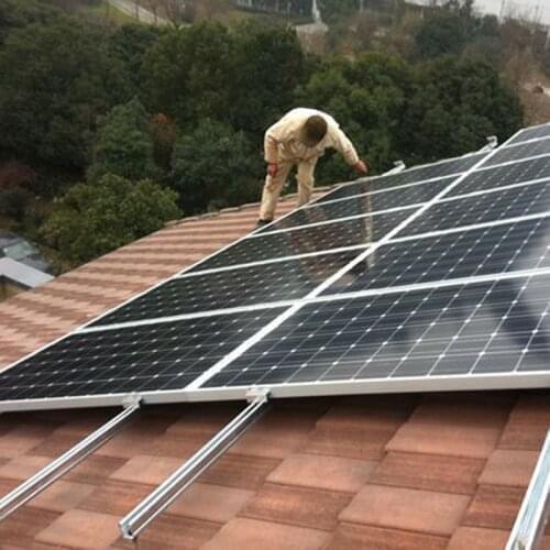 Complete Solar System 1KW 220v On Grid Solar Panel 300w 20v Solar Inverter MPPT Pure Sine Wave 1000W 220V Cable Connector Villa