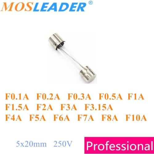 Mosleader 500pcs 5X20mm 250V F0.1A F0.2A F0.3A F0.5A F1A F1.5A F2A F3A F3.15A F4A F5A F6A F7A F8A F10A Fast Glass Fuse