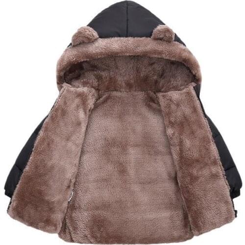 Warm Winter Girls coat Double sided Baby Boys Down Jackets thick Velvet Hooded Boys jacket high quality Children Clothing 1-6Y