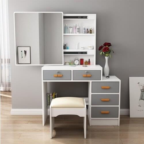 80cm Makeup Dresser Small Bedroom Minimalism Dressing Table Mini Modern Simple Vanity Ticador Mirrored Dresser Furniture