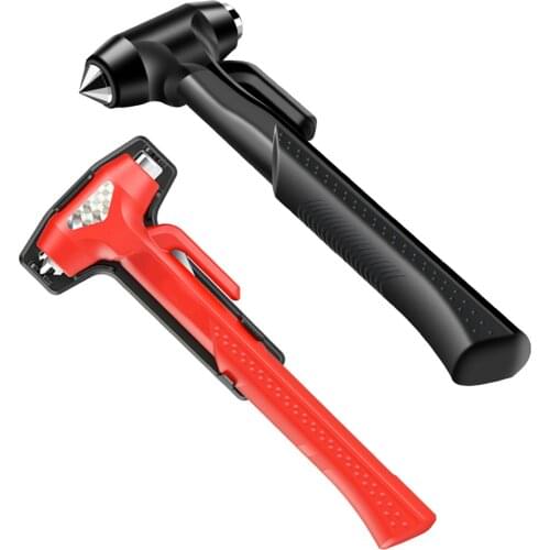 Carbon Steel Car Safety Life Hammer Auto Emergency Escape Rescue Tool Seatbelt Cutter Window Punch Glass Breaker Long Handle