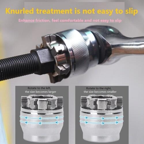 1pc 3/8 Inch 10-19mm Adjustable Hex Universal Socket Torque Socket Adapter Ratchet Head Wrench Sleeve Wrench Repair Tool