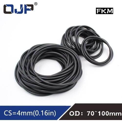 1PC Fluorine rubber Ring Black FKM O-rings Seal CS4mm OD70/75/80/85/90/95/100mmm O Ring Seal Gasket Oil Ring Fuel Sealing Washer