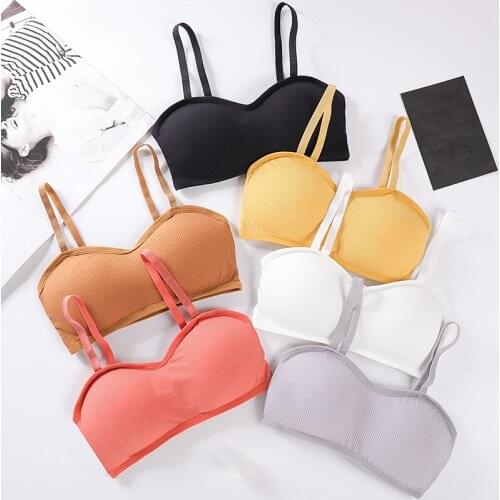 Fashion Summer Bras for Women No Steel Ring Screw Thread Brassiere Sexy Sling Seamless Tank Bra Wholesale