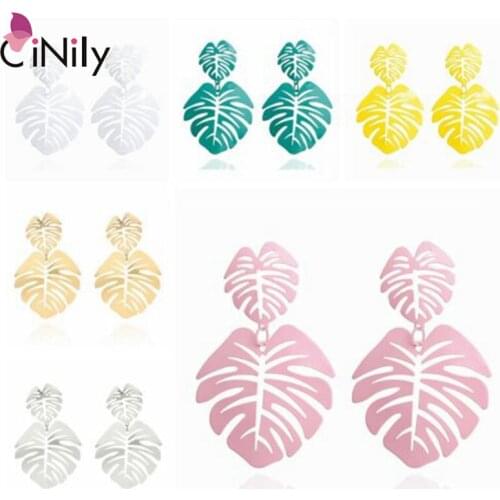 CiNily Delicate Multicolor Silver Plated Leaf Earring For Women Wedding Party Gift Jewelry Dangler Earrings Gift FH8941