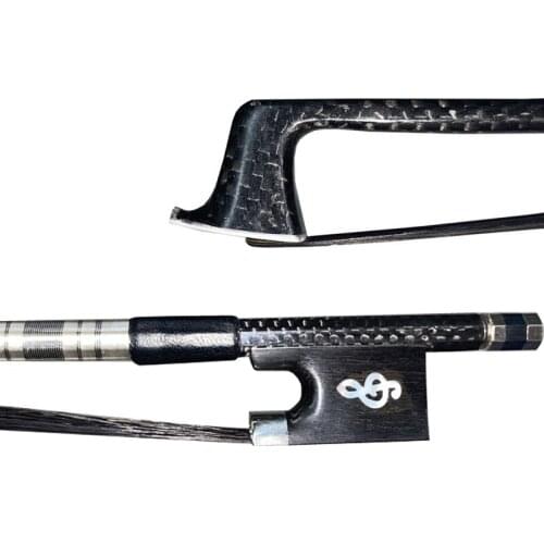 1pcs professional braided weave carbon fierb plaid Carbon fiber black bow hair 4/4 violin bow Strong professional