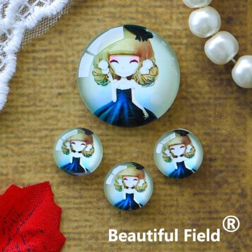12mm 25mm 14mm 16mm 18mm 20mm Photo Glass Cabochons Round Cameo Set Handmade Settings Stone Girl A06