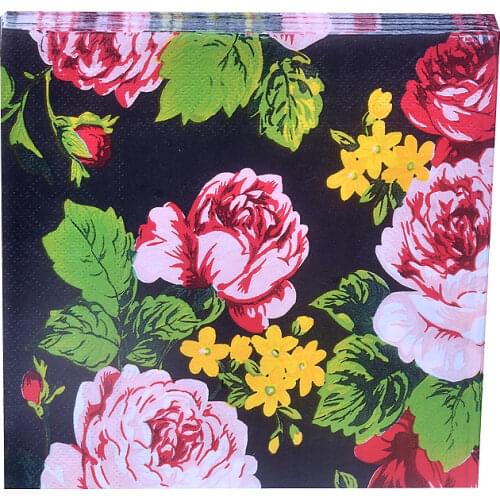 20Pcs Decoupage Servilleta Pink Lily Color Printed Napkins Anniversary Dinner Party Paper Towels Dinner Table Tissues Decoration