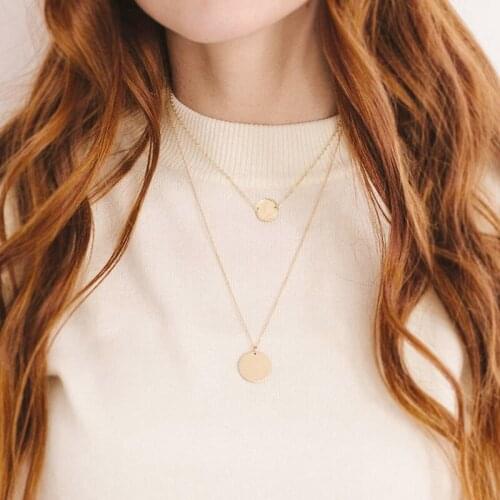 2020 Hot Sale 2Pcs Necklace Set Classic Multilayer Not Darken 316L Stainless Steel Women Necklace Jewelry Dropshipping