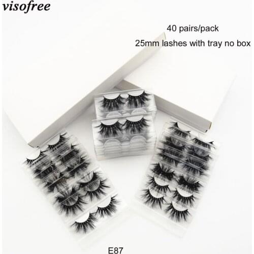 40 pairs/lot visofree 25mm lashes makeup 3d mink eyelashes 100% cruelty-free dramatic soft handmade lashes fluffy eyelashes E87