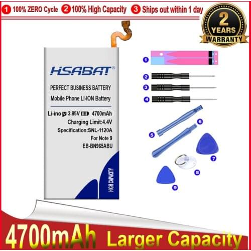HSABAT EB-BN965ABU 0 Cycle 4700mAh Battery for Samsung Galaxy Note9 Note 9 N960U SM-N9600 SM-N960F N9600 SM-N965F