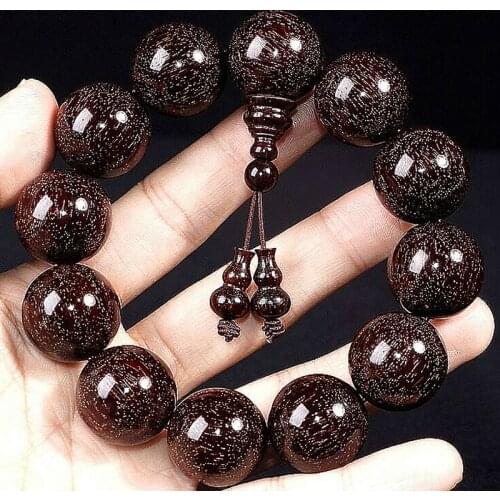 - autograph authentic Indian lobular red sandalwood hand string 2.0 8 mm108 beads bracelet old men and women