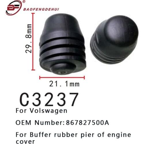 Auto Fastener 867827500A For Volkswagen Buffer Rubber Pier Of Engine Cover Clips