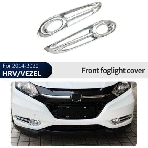 Car Accessories ABS chrome-plated front fog lamp frame Front fog lamp decorative bright cover For Honda VEZEL HRV 2014-2018