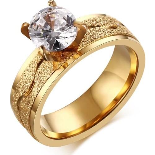 Shiny Rose Gold Princess Ring Womens New fashion Square Zircon Ring For Lady Girls Bridal Wedding Jewelry