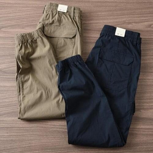 Pants Men Summer Outdoor casual overalls Trousers Mens Streetwear Joggers Cargo Pants Slim-fit men Breathable light Hose A703002