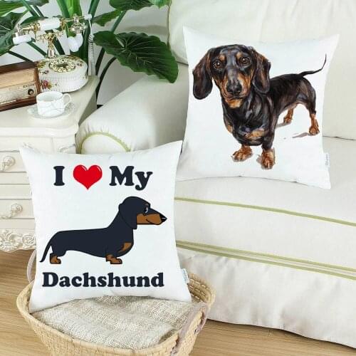 Dachshund Cushion Cover Kids Gift 45x45cm Cute Dog Animals Puppy Pillows Covers Sausage Throw Pillow Cases Custom Pillowcase
