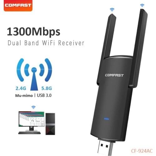 COMFAST 1200mbps-1300mbps wifi adapter 802.11ac/b/g/n 2.4+5.8G wi-fi dongle wireless USB antenna Ethernet AC Network Card