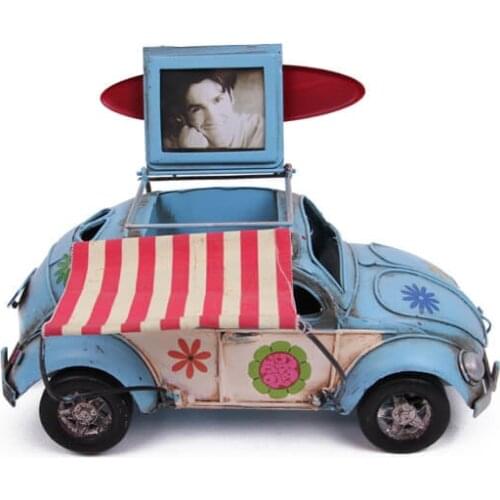 Decorative Metal Car Framed Pen Holder Trinket, Miniature, Gift, Nostalgic, Vintage, Handmade Hand Painted, quality Durable