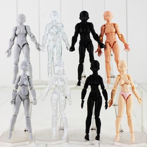Archetype Action Figures He She Body Kun Chan Grey Black Skin Clear Male Female Model Toys