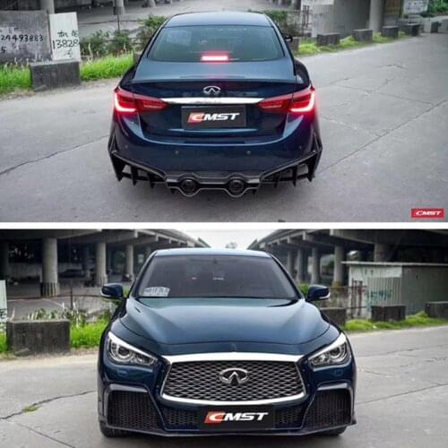 Suit For Project Q50l Refit Cmst Carbon Fiber Front Side Skirt and Rear Bar Back Lip